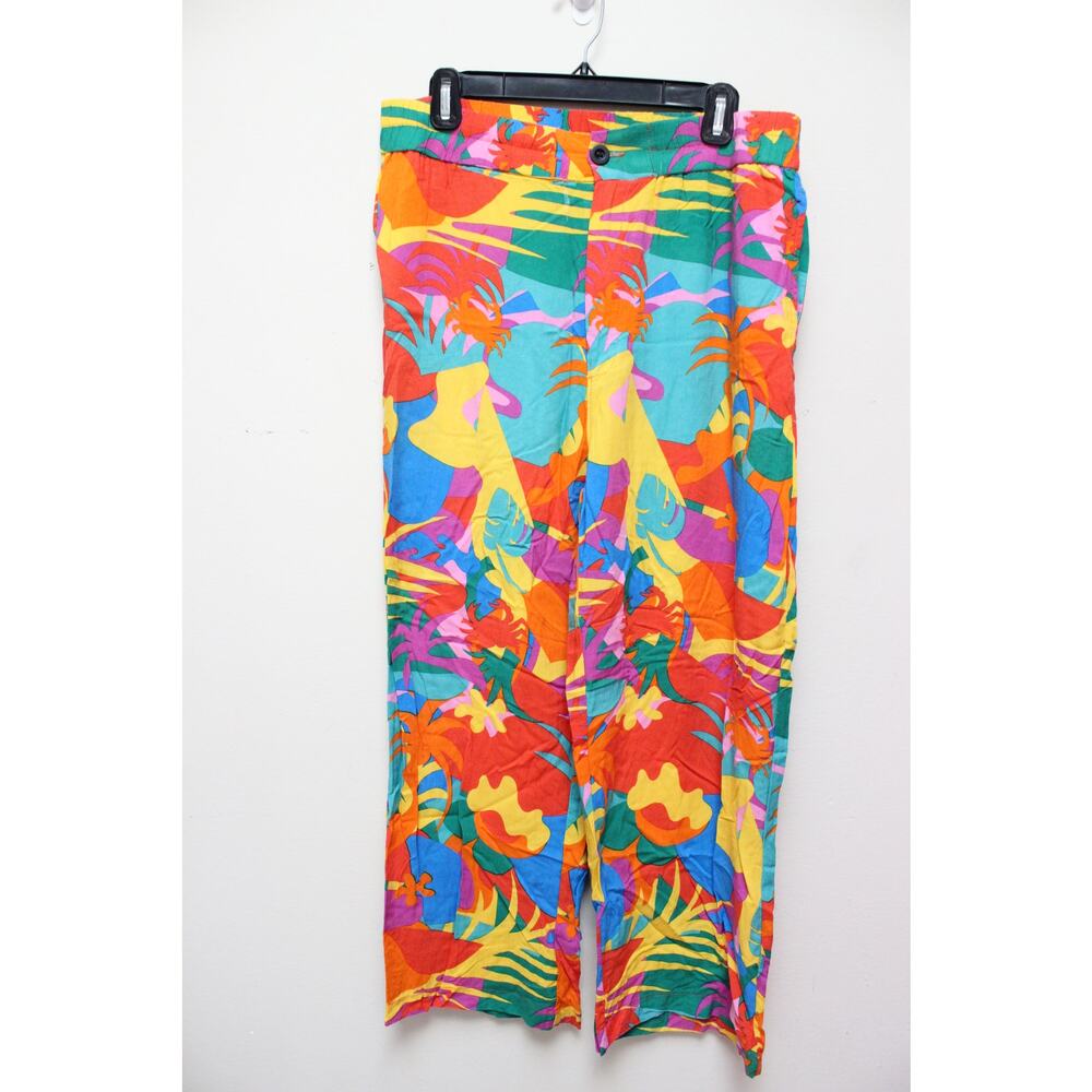 Nooworks Tropico Crab Tropical Rayon Pants Size Large